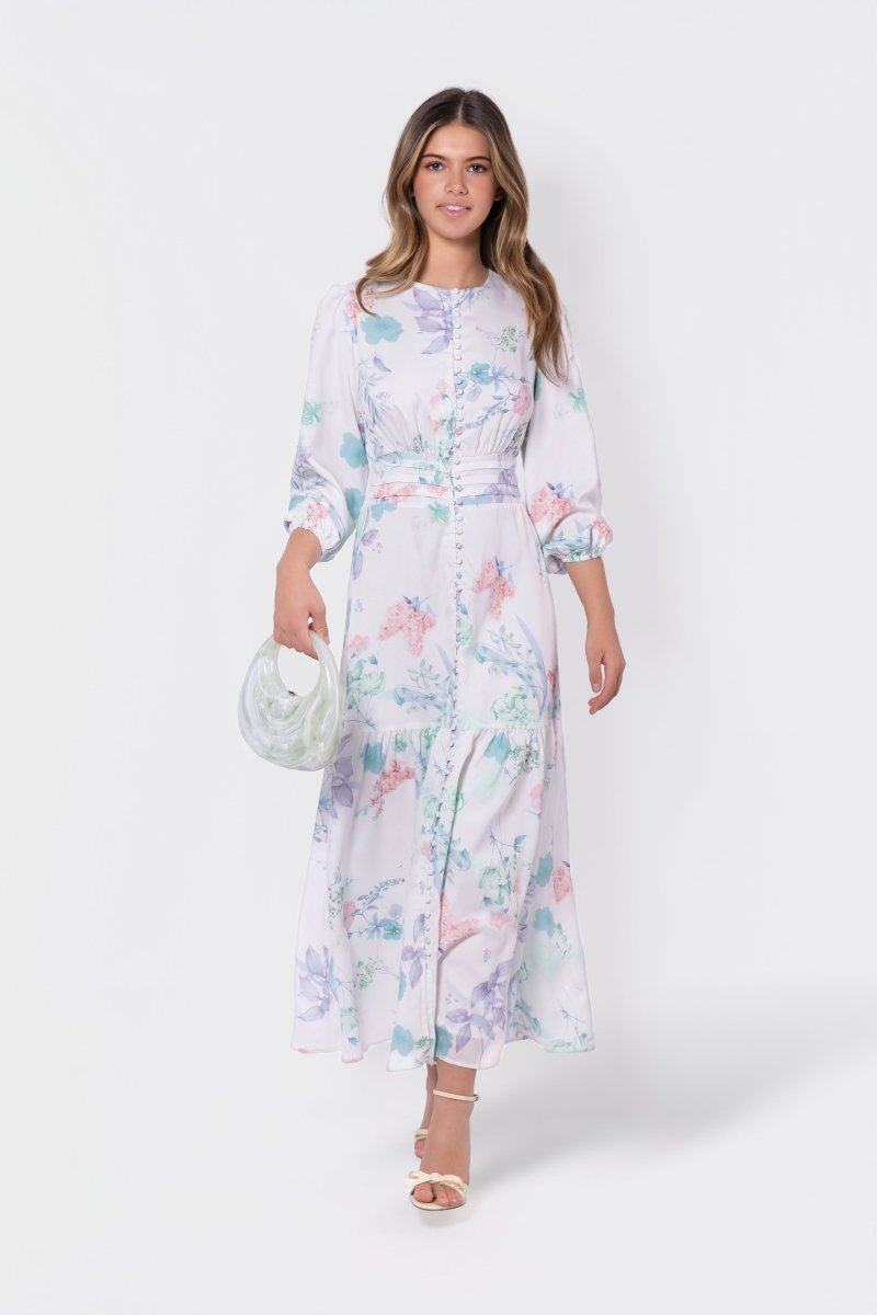 IVORY GREEN VALENTINA DRESS