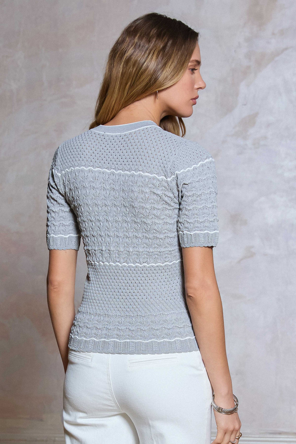 GREY FITTED SWEATER CARDIGAN