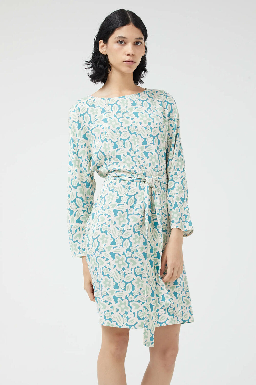 AQUA PRINT MINI SHIRTDRESS