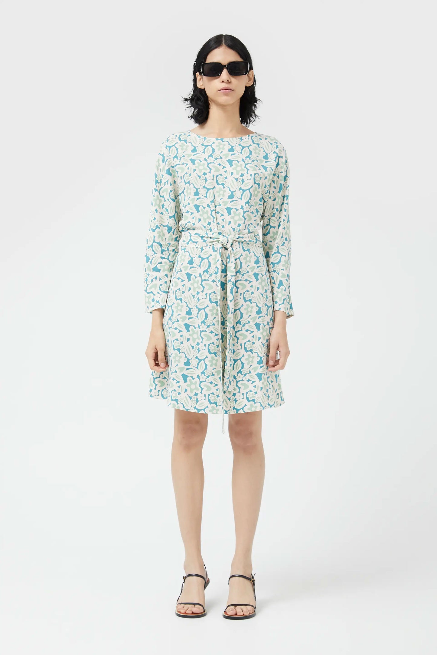 AQUA PRINT MINI SHIRTDRESS