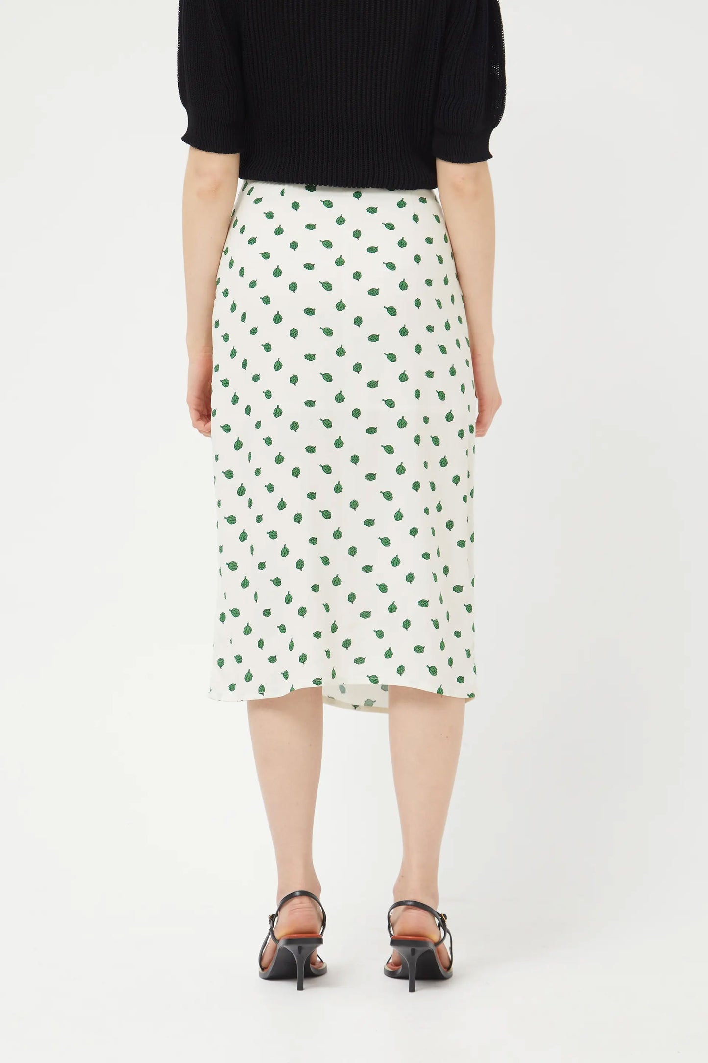 GREEN POLKA DOT MIDI SKIRT