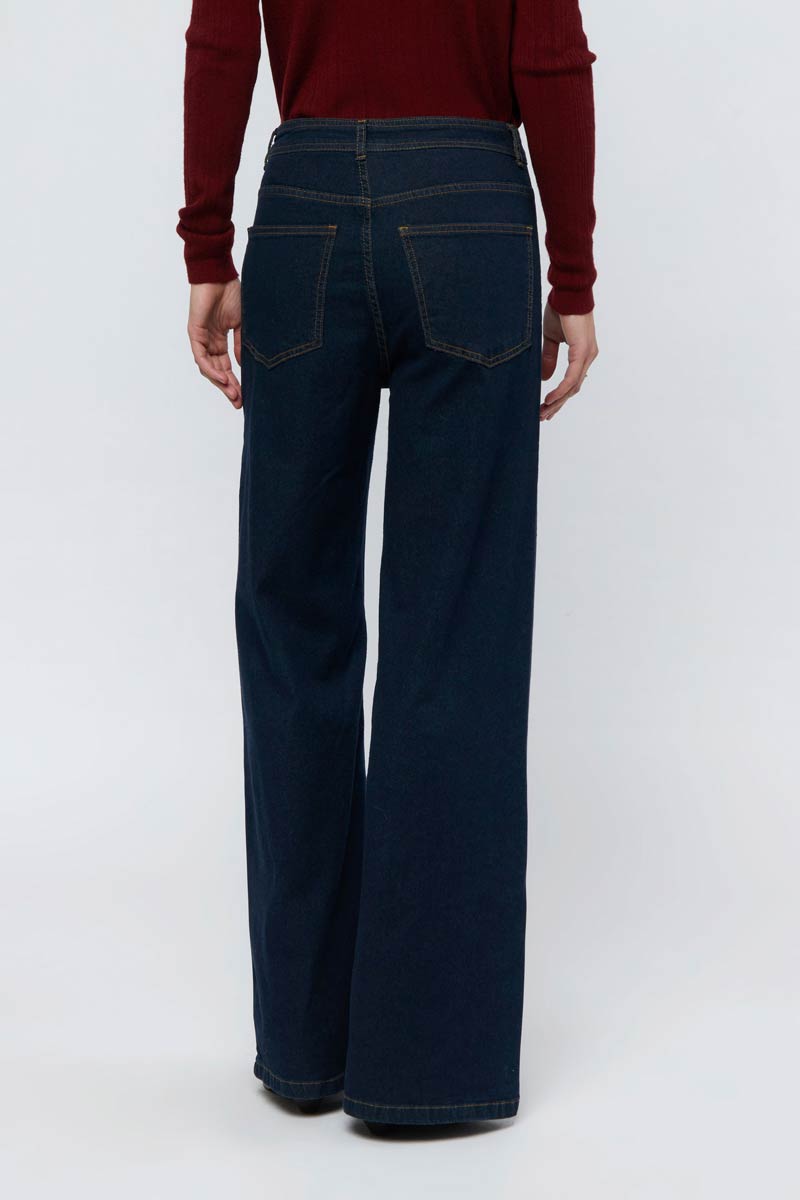 BUTTON DARK DENIM PANT