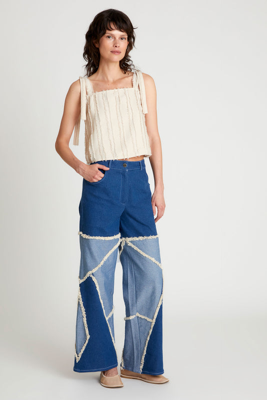 BLUE DENIM DESIGN PANT