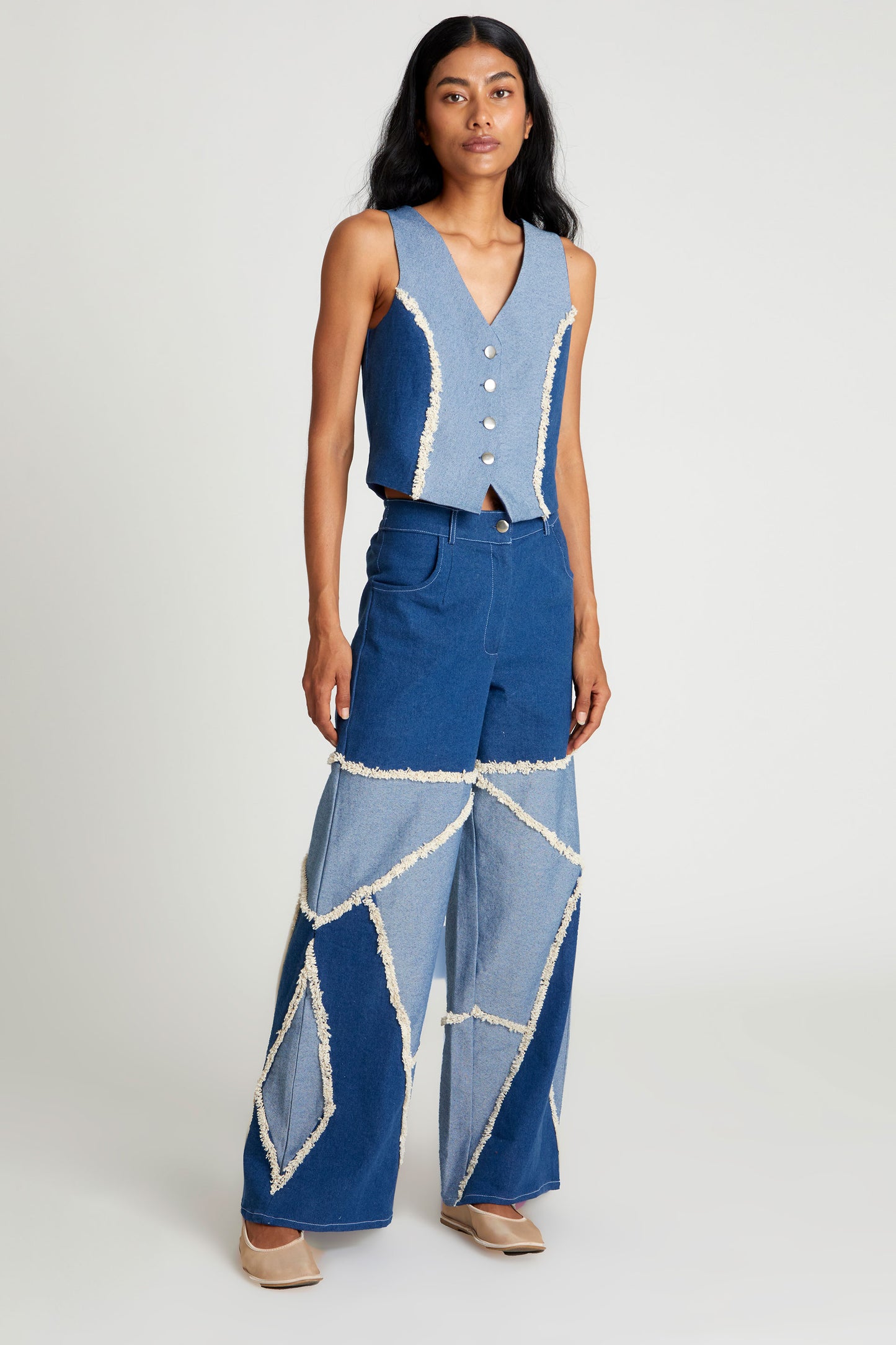 BLUE  DENIM DESIGN VEST