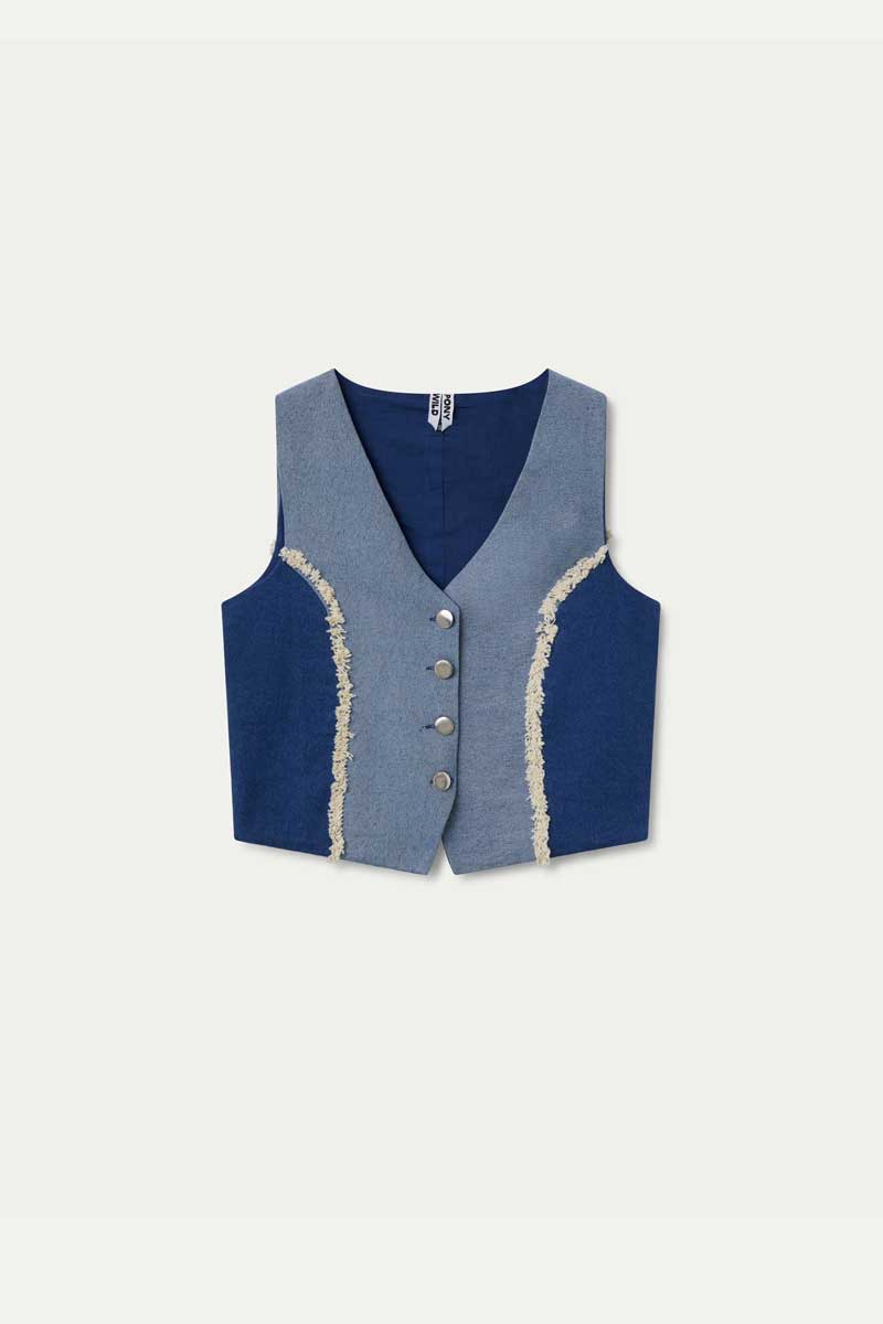 BLUE  DENIM DESIGN VEST