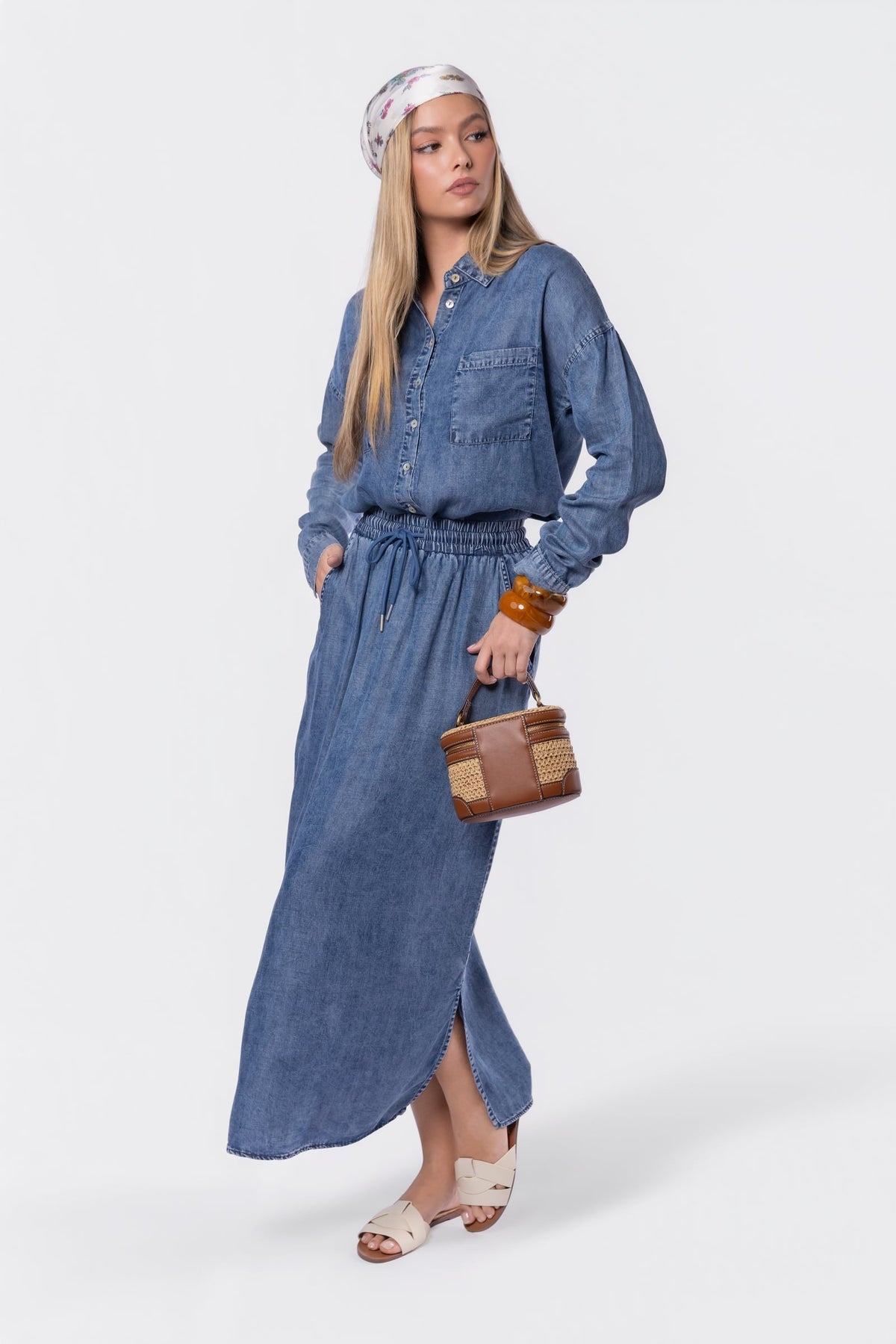 BLUE DENVER SKIRT