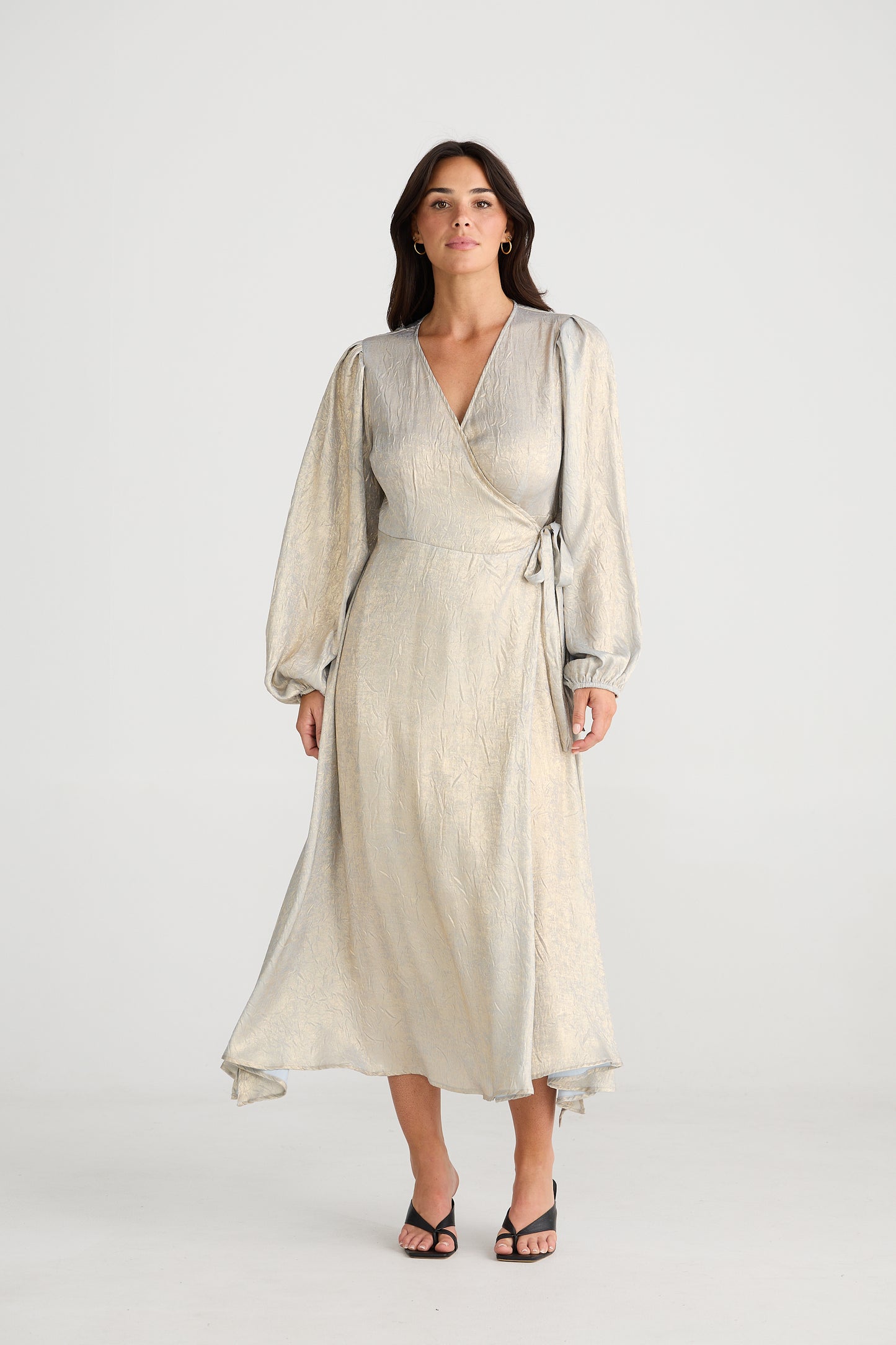 CHAMPAGNE JESSICA WRAP DRESS