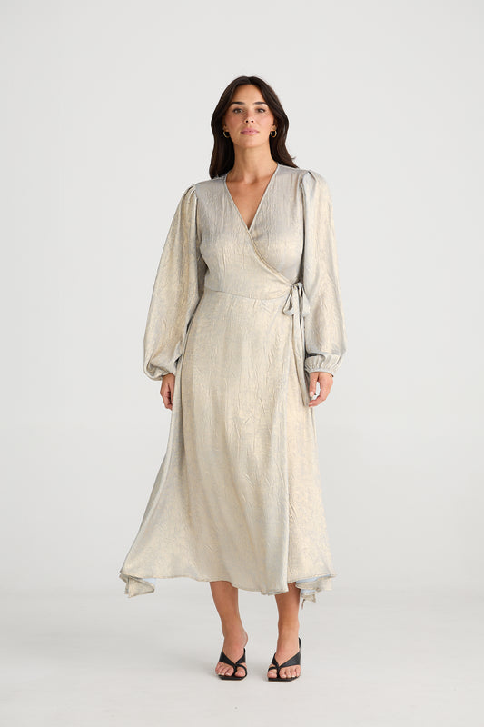 CHAMPAGNE JESSICA WRAP DRESS