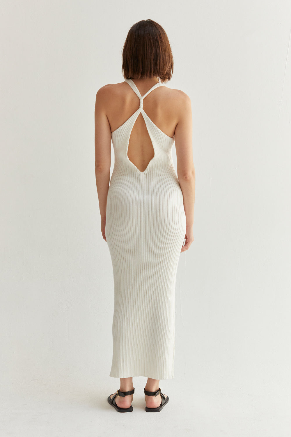 PEARL KNIT OPEN BACK MAXI DRESS