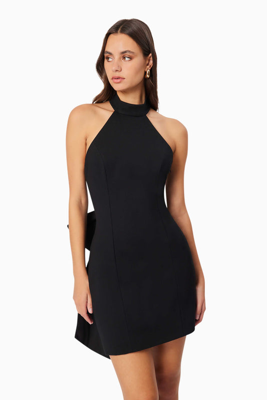 BLACK EDEN COCKTAIL BOW MINI DRESS