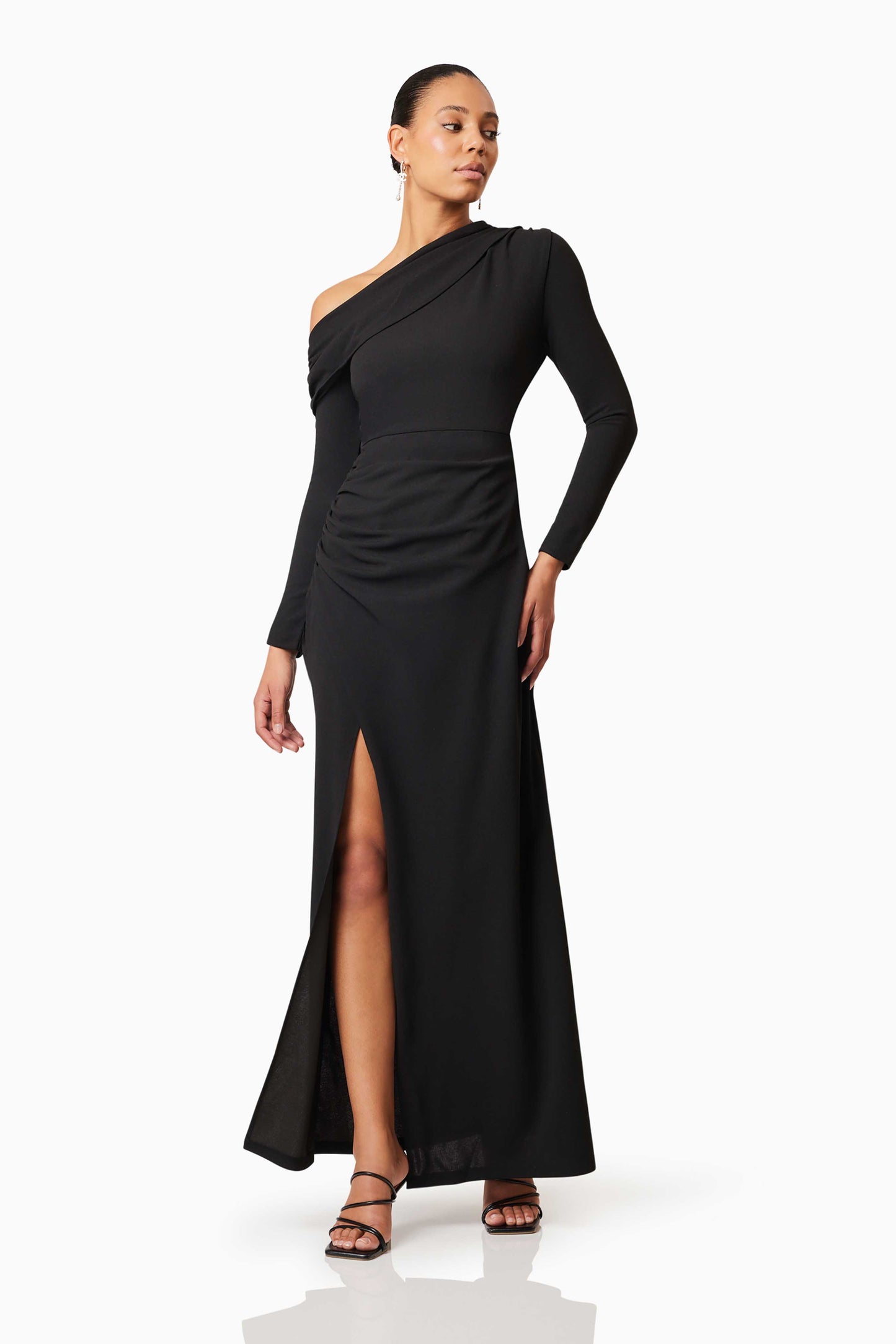 BLACK JAMIE ONE SHOULDER GOWN