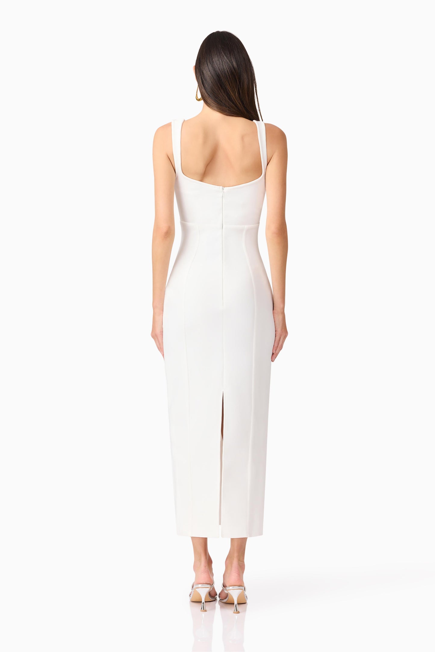 IVORY CELINA COLUMN MIDI DRESS