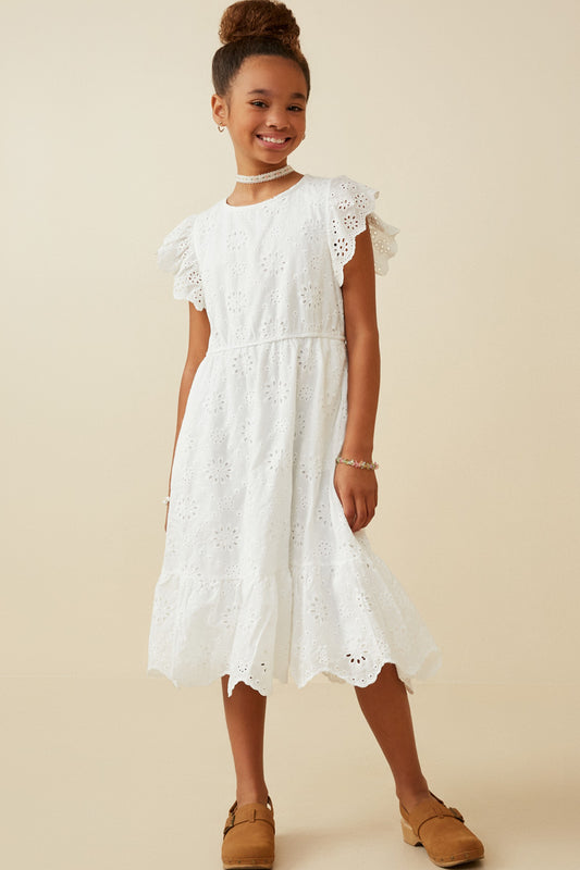 OFF WHITE CROCHET EYELET DRESS