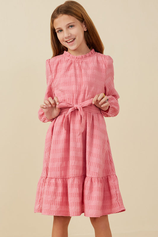 PINK BELTED DRESS