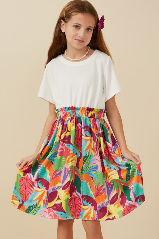 OFF WHITE MULTI PRINT DRESS