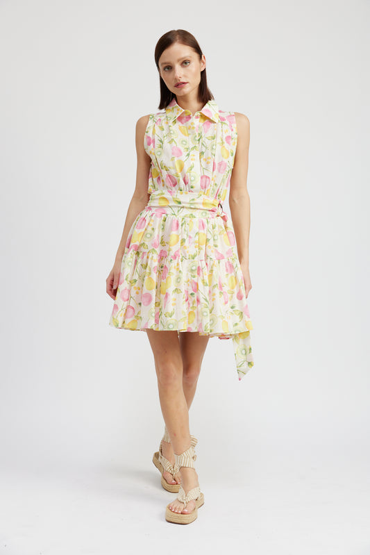 MULTI FRUIT MEDLEY PRINT MINI DRESS