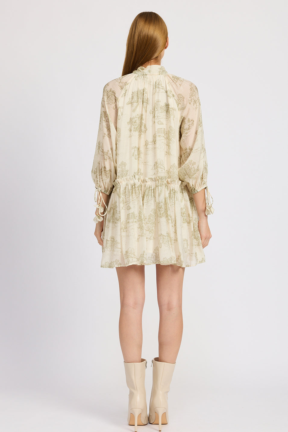 CREAM OLIVE OVERSIZED MINI DRESS