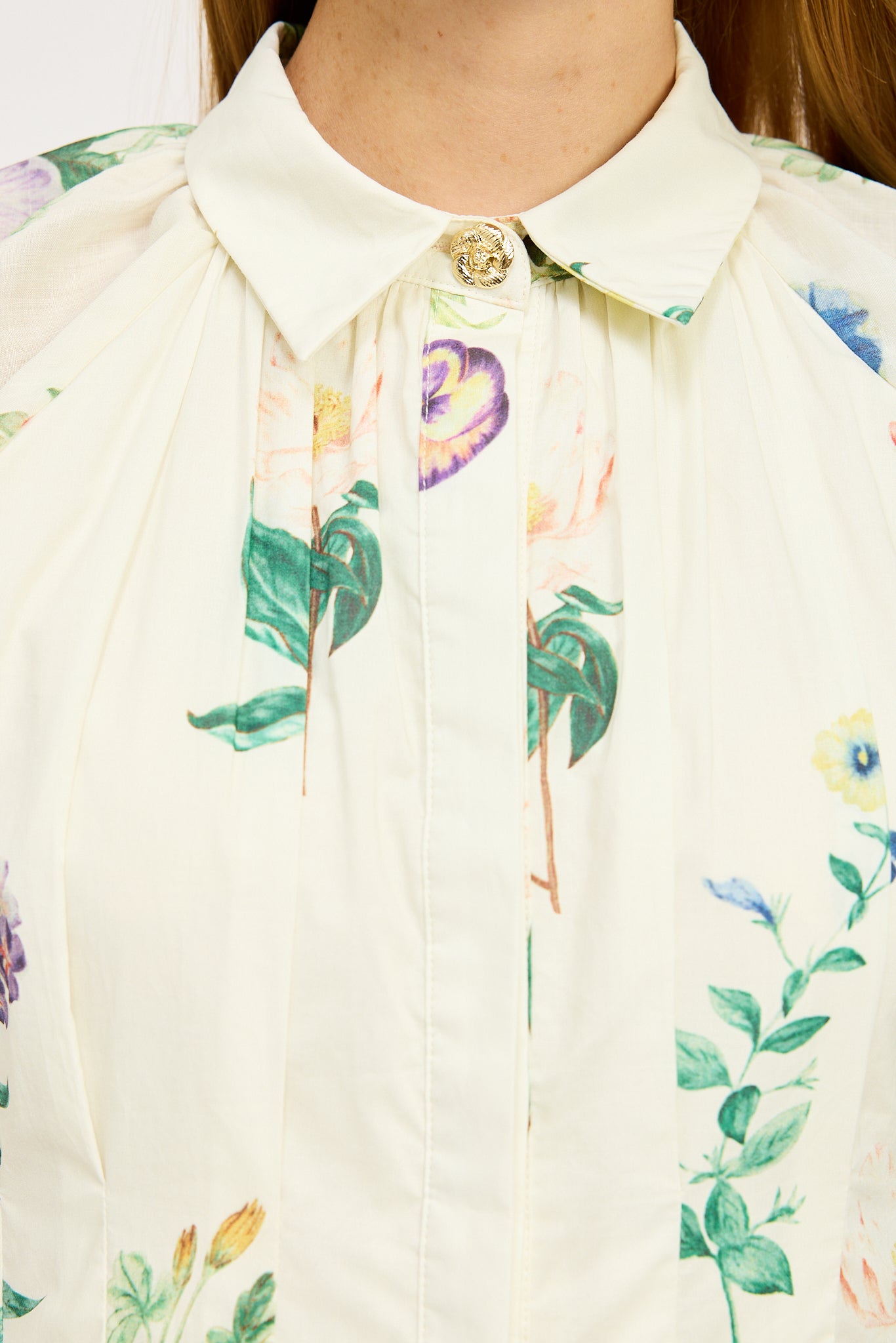 IVORY MULTI MINI SHIRT DRESS