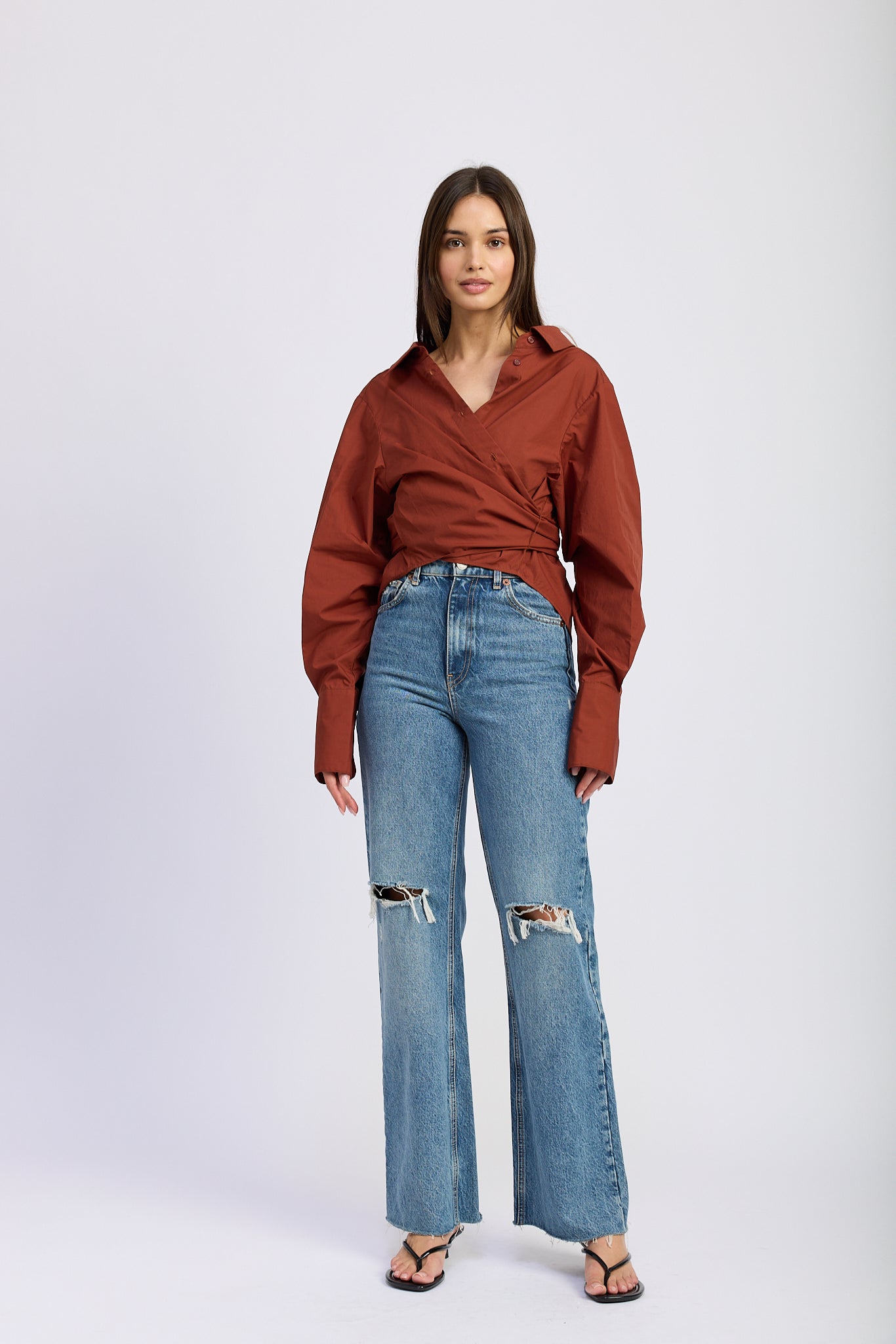 BRICK OVERSIZED WRAP SHIRT