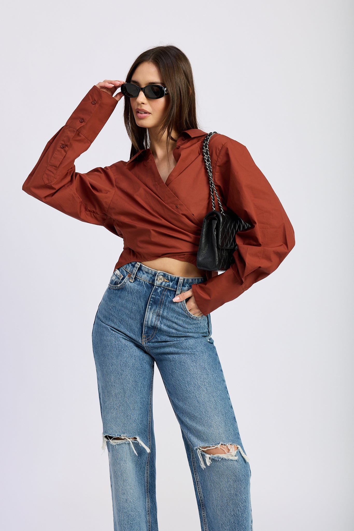 BRICK OVERSIZED WRAP SHIRT