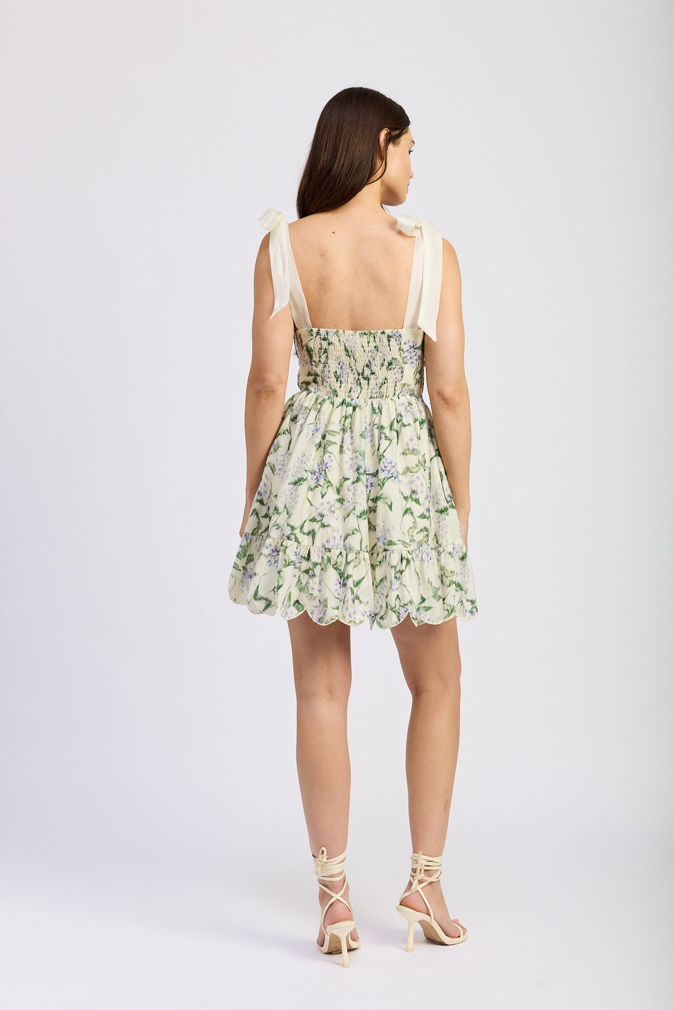 GREEN INDIGO STRAP MINI DRESS