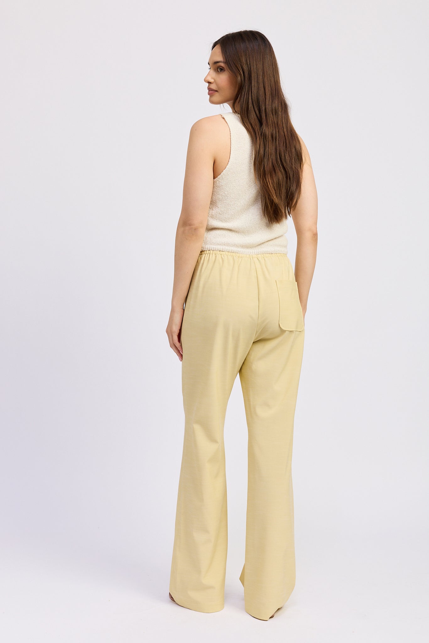 YELLOW FLAX DRAWSTRING LOUNGE PANT