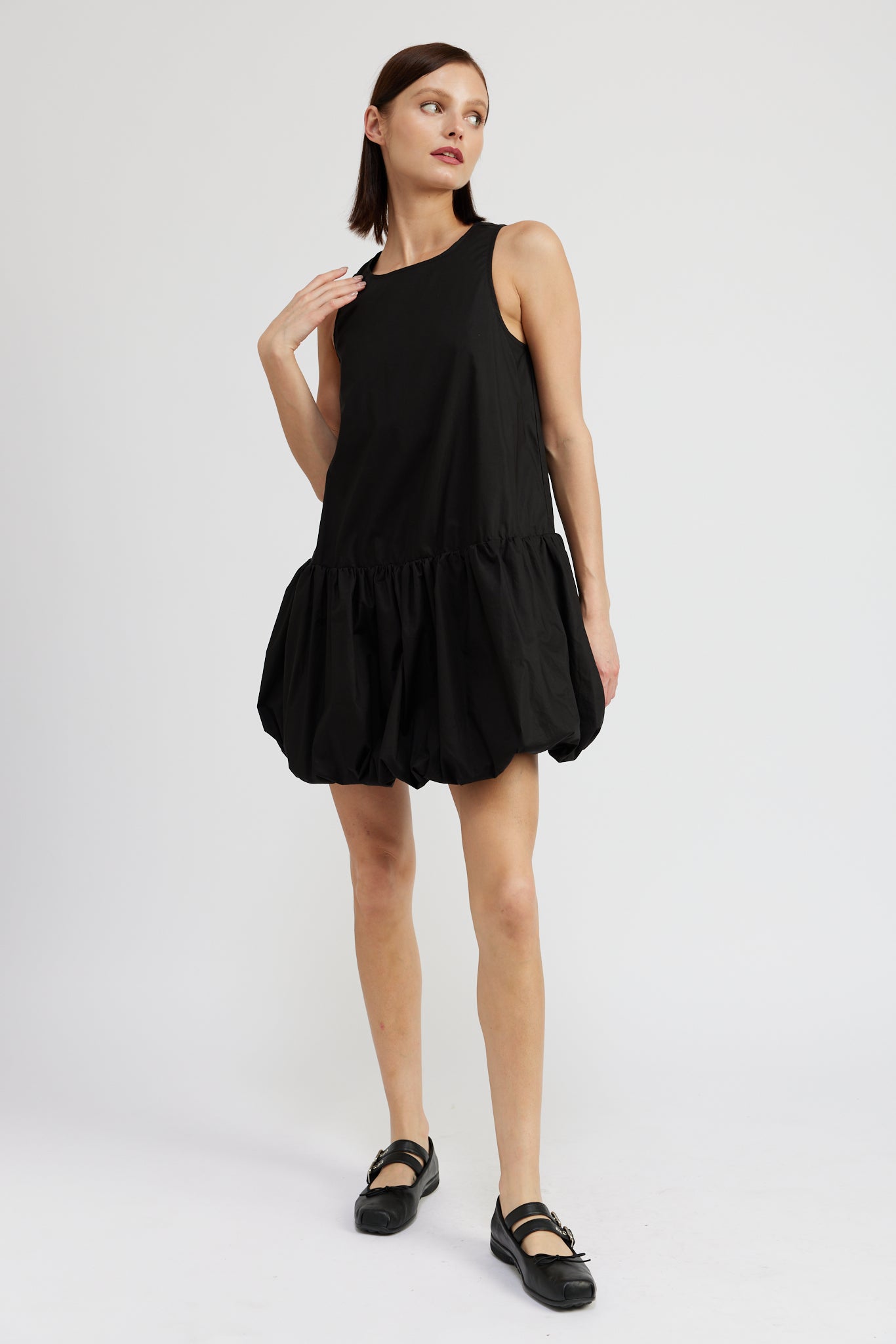 BLACK BUBBLEHEM MINI DRESS