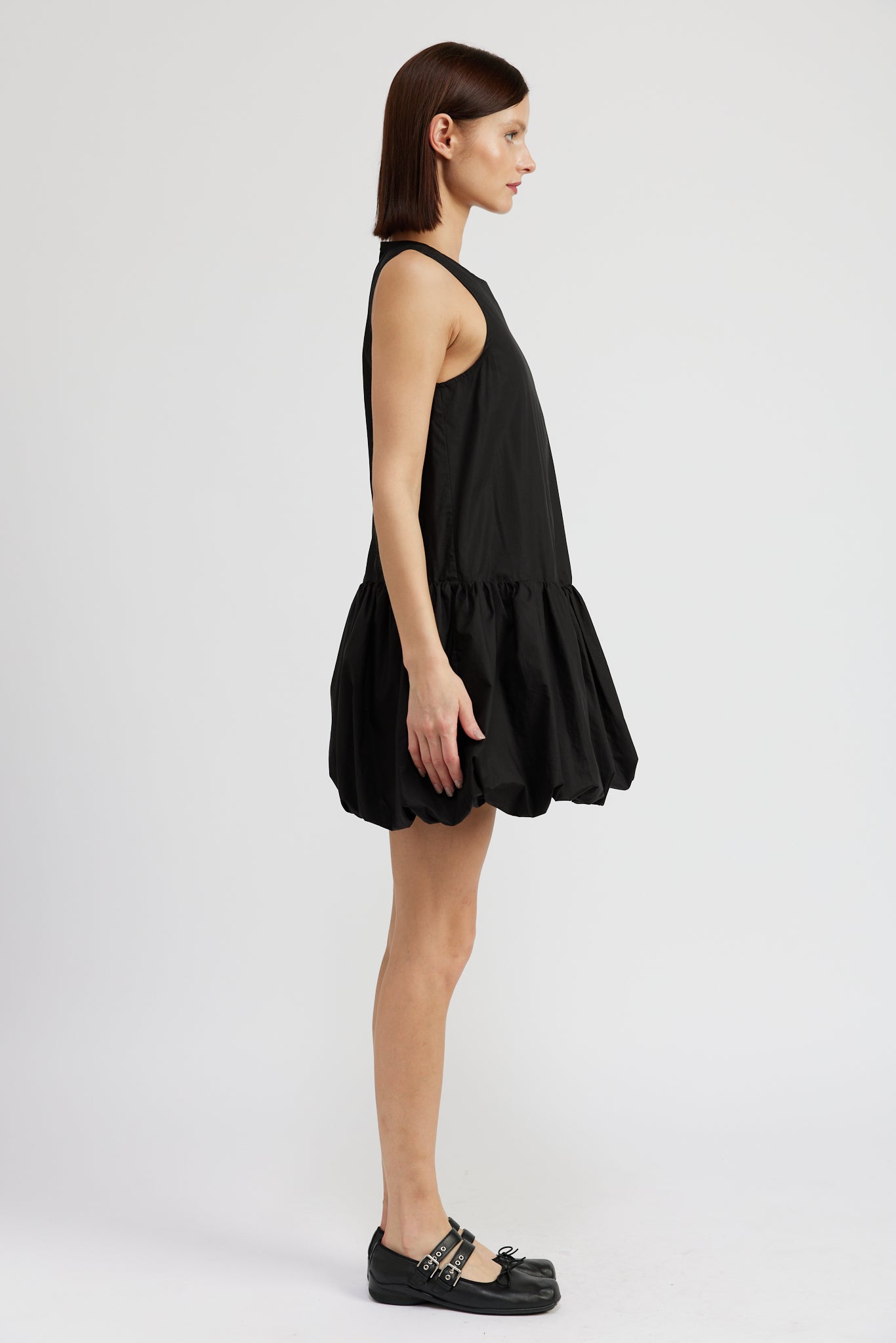 BLACK BUBBLEHEM MINI DRESS