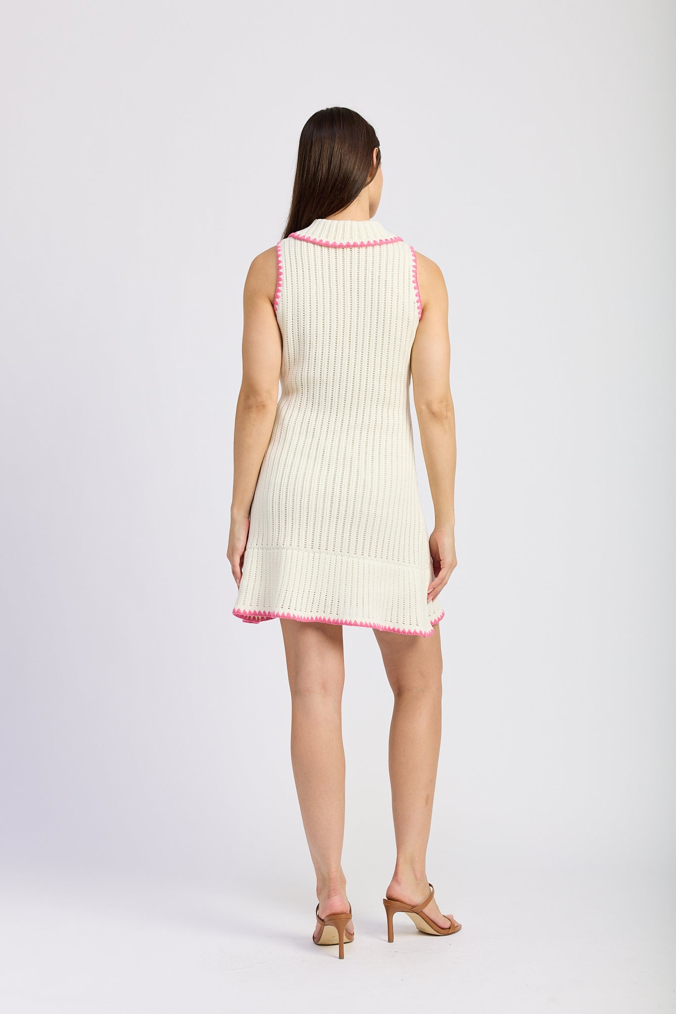 WHITE PINK REBECCA STITCH MINI DRESS