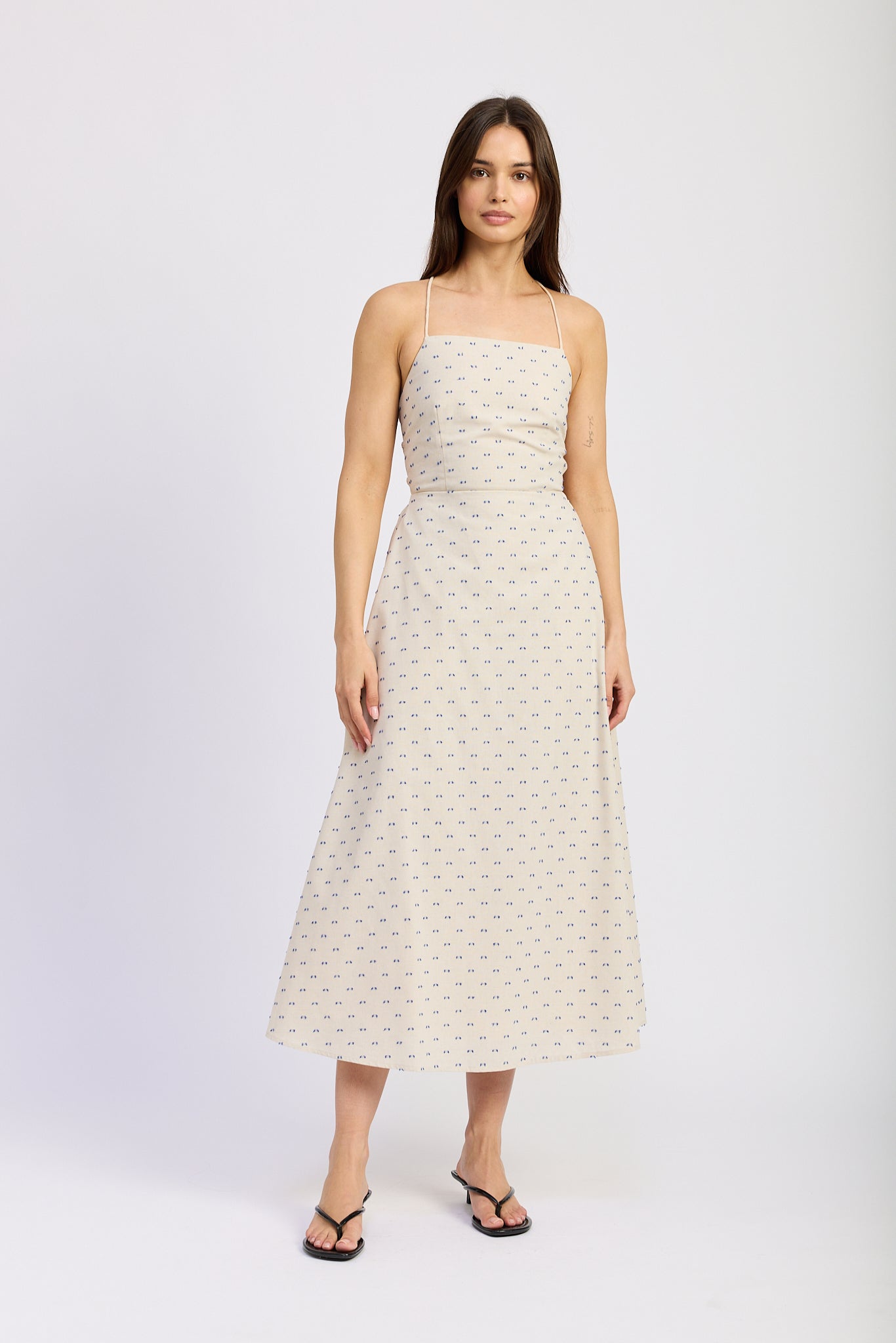 NATURAL COBALT BACK MAXI DRESS