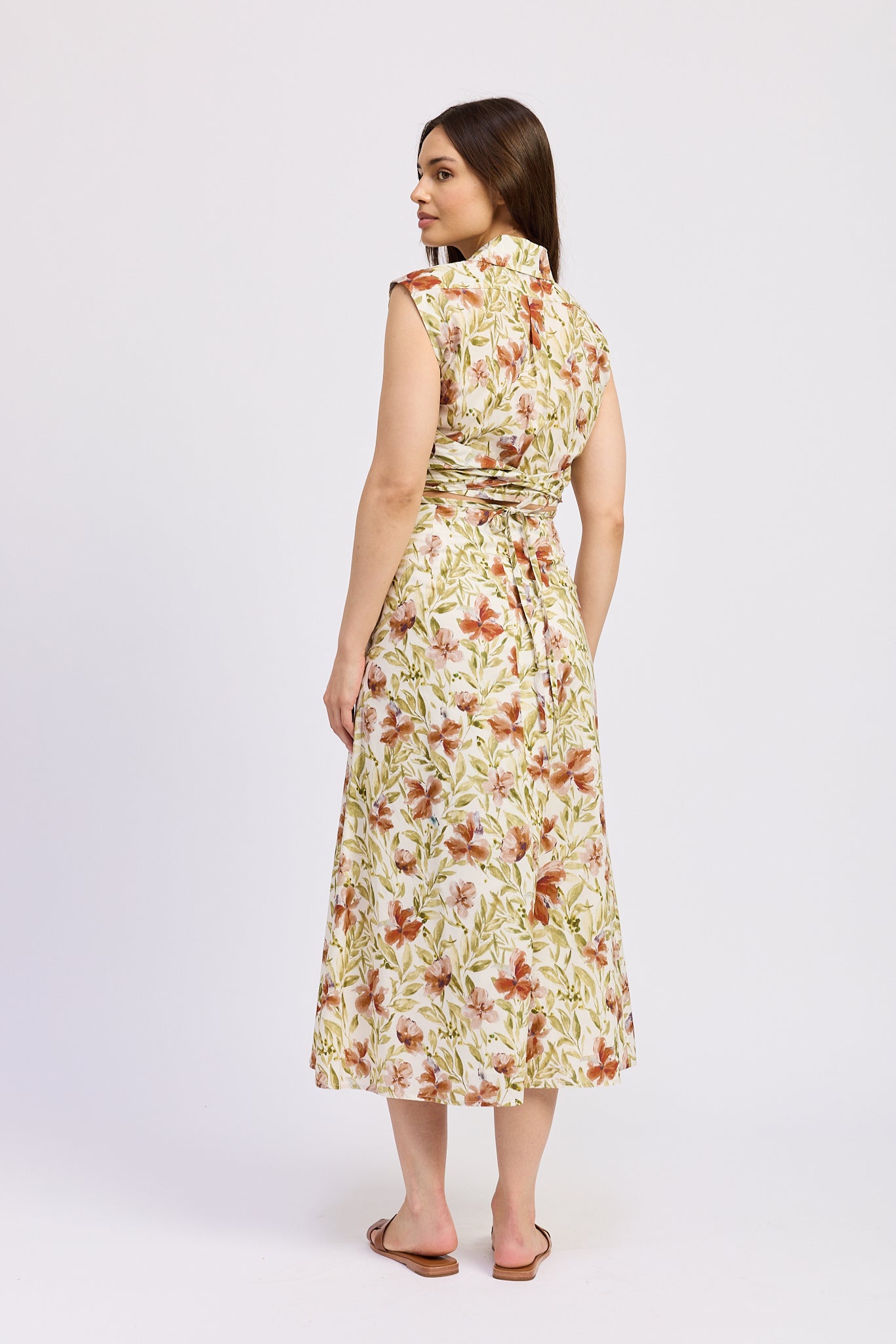 TERRACOTTA FRONT MIDI SKIRT