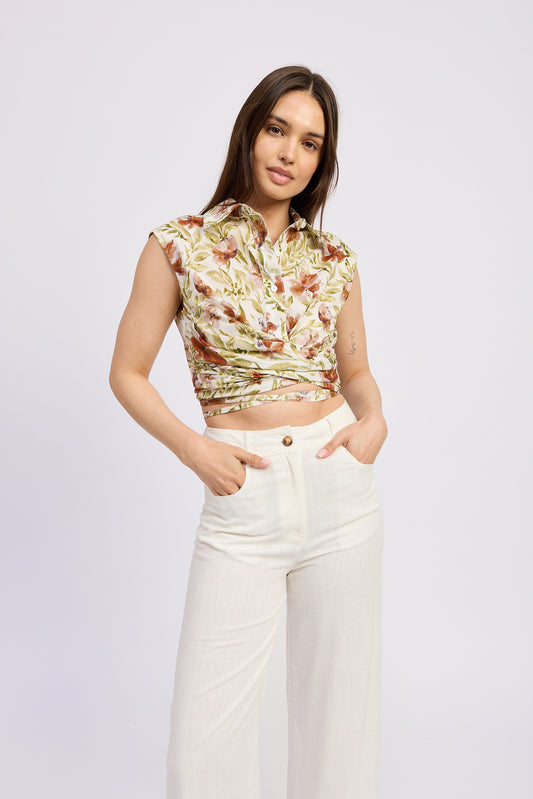 TERRACOTTA SLEEVELESS SHIRT