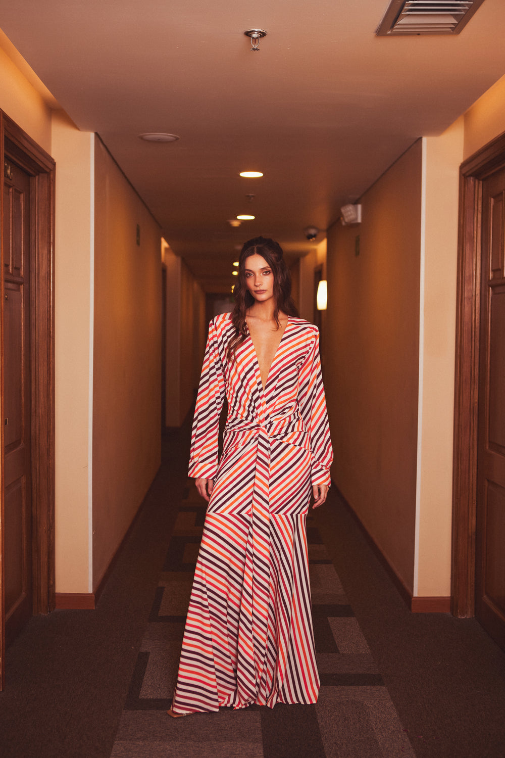 MULTI FRIDA STRIPE MAXI DRESS