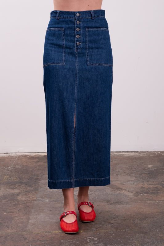 DENIM MIDI SKIRT
