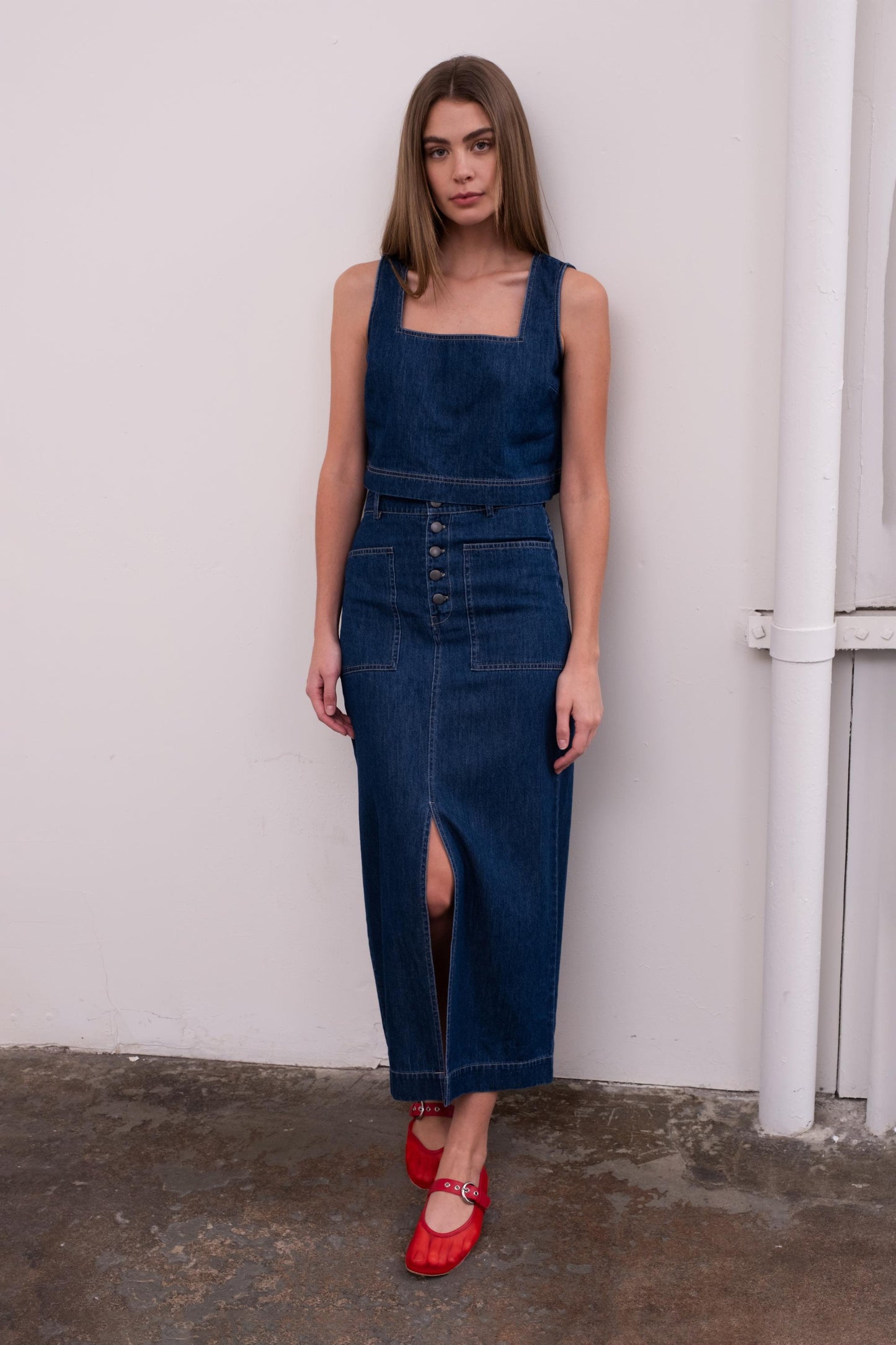 DENIM CROP TOP