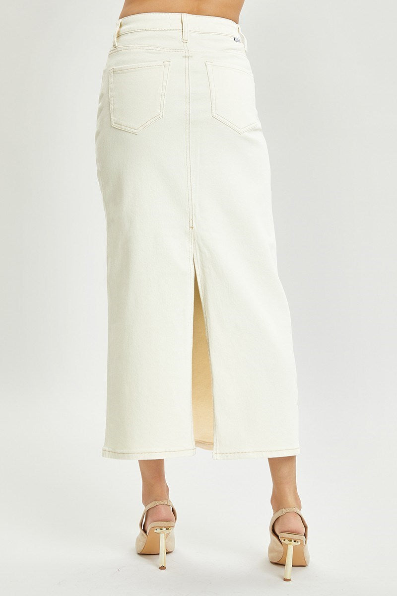 CREAM SLIT MAXI SKIRT