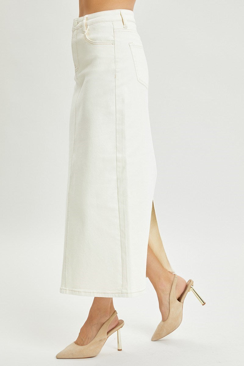 CREAM SLIT MAXI SKIRT