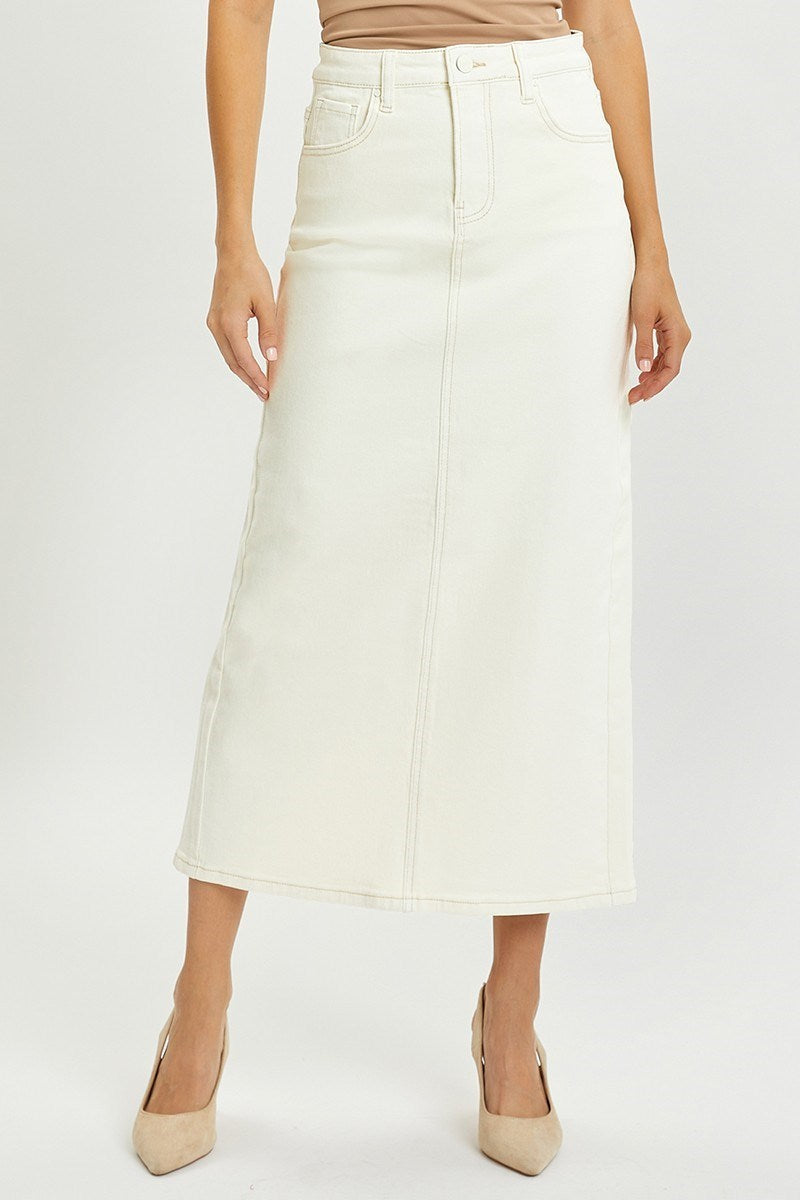 CREAM SLIT MAXI SKIRT