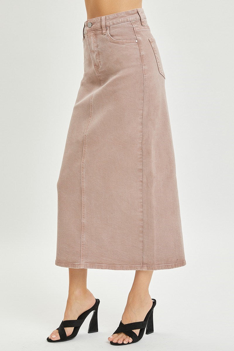 MAUVE SLIT MAXI SKIRT