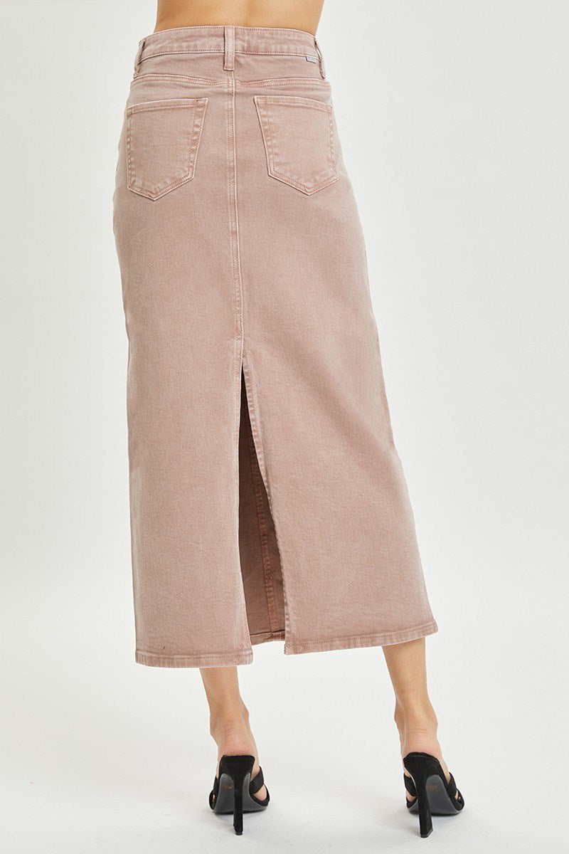 MAUVE SLIT MAXI SKIRT