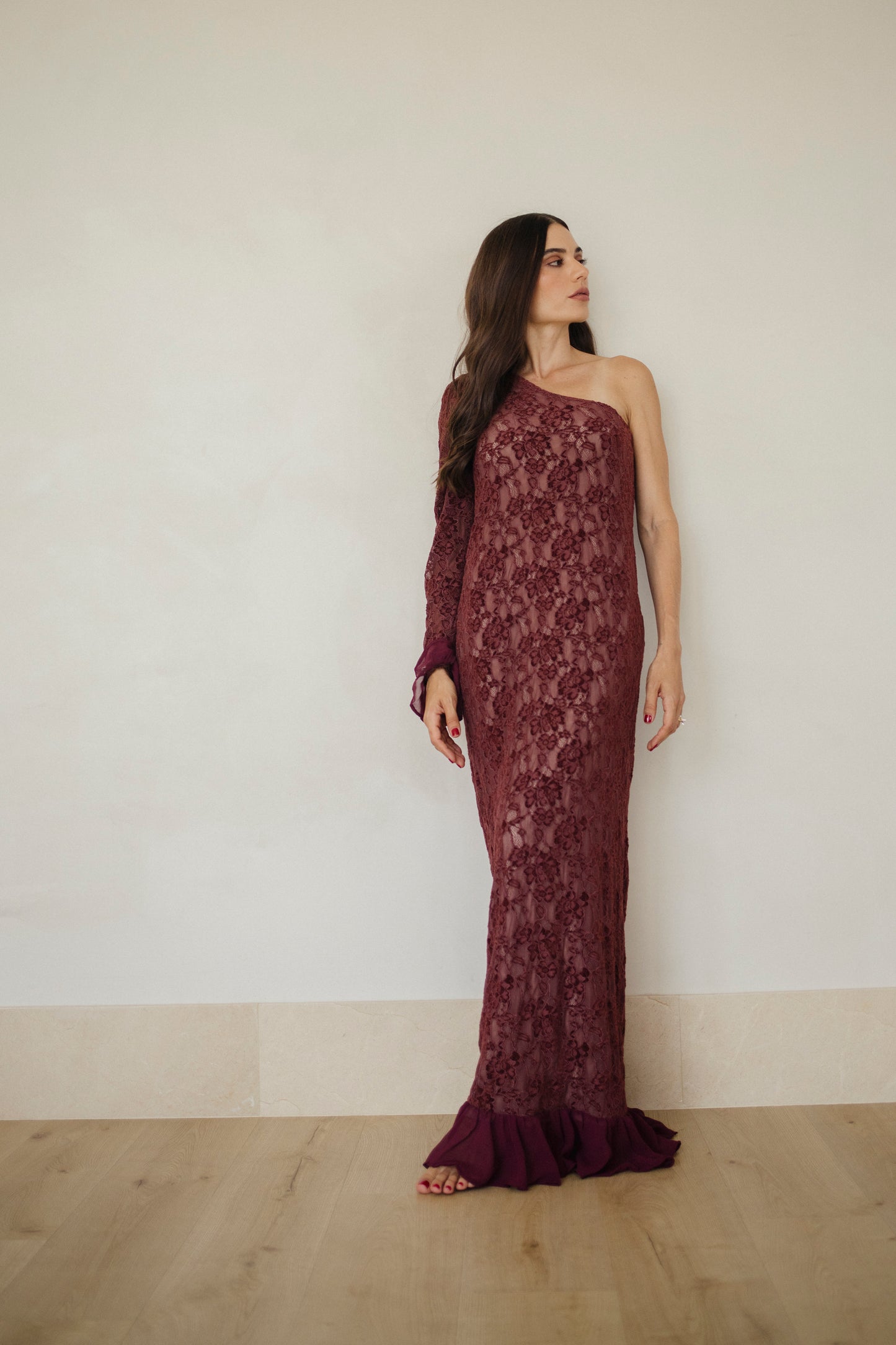 BURGUNDY LUNA DRESS