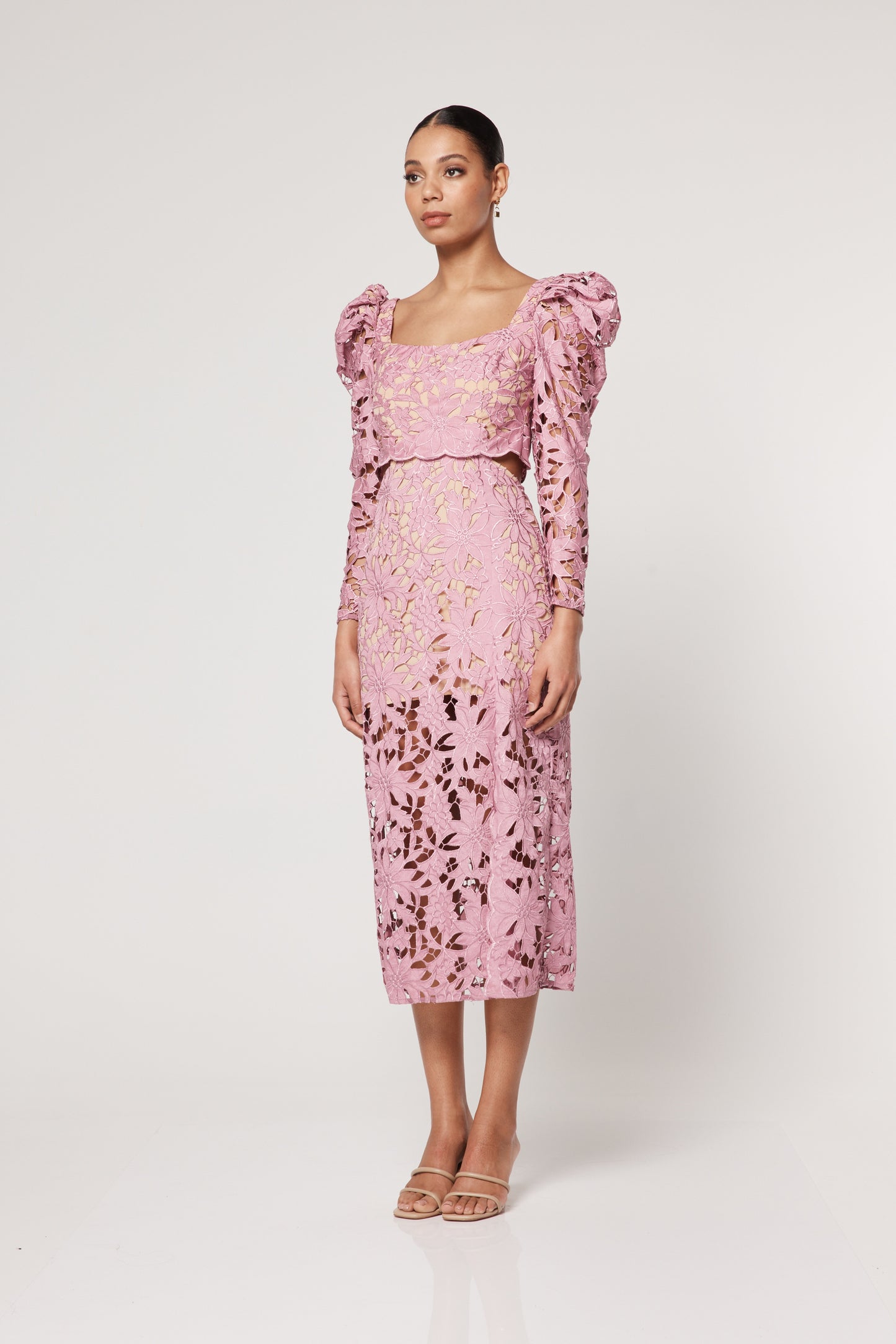 PINK COURT LACE DRESS