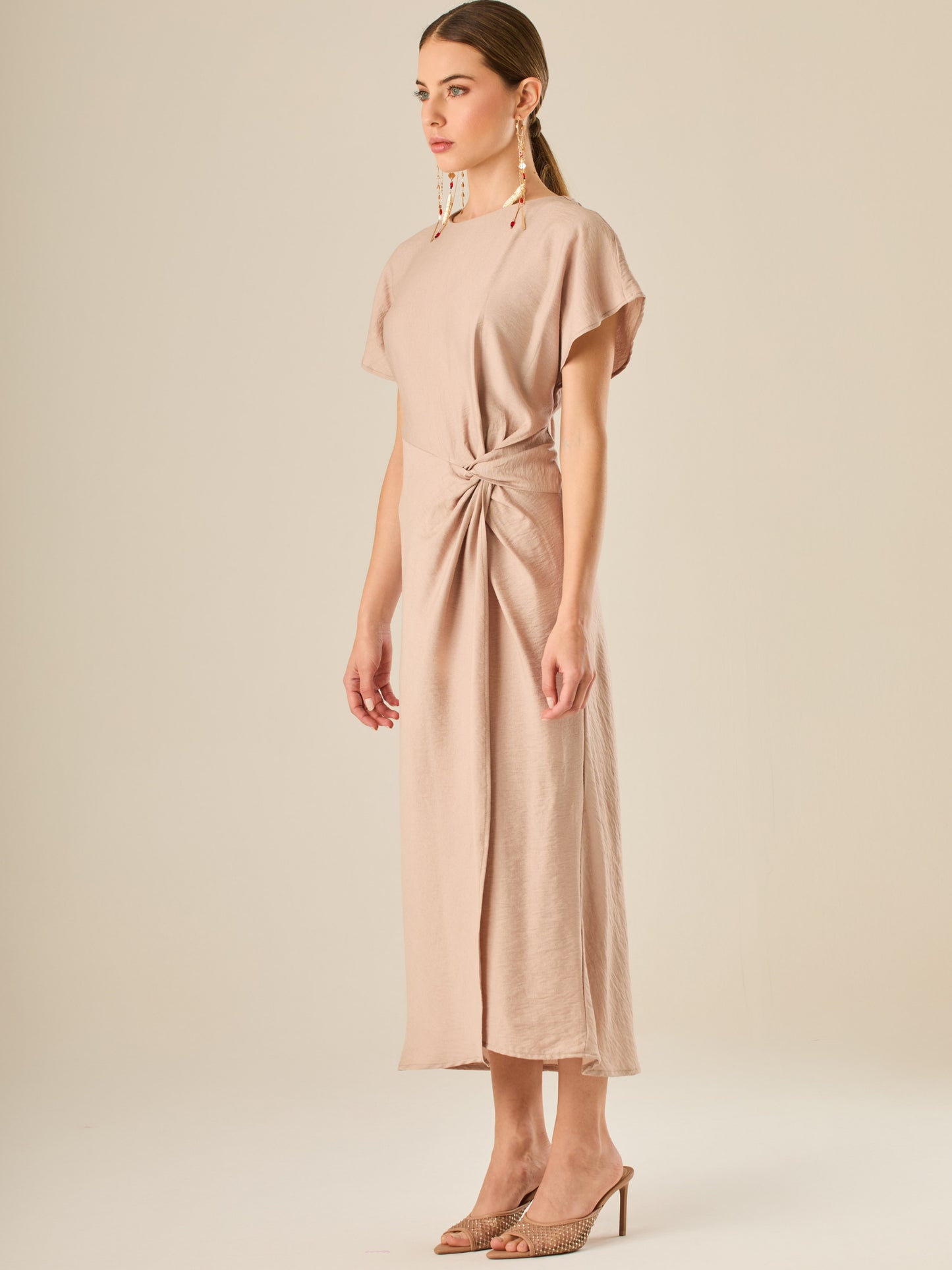 TAUPE VINETA DRESS