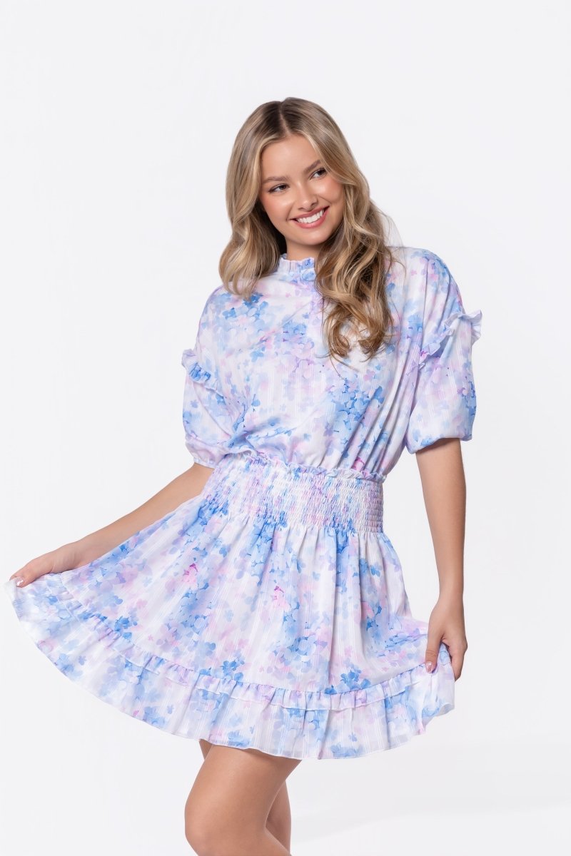 BLUE FLOWER OLIVIA DRESS