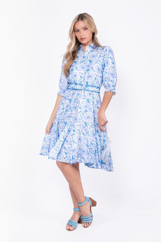 BLUE FLOWER ANALIA DRESS