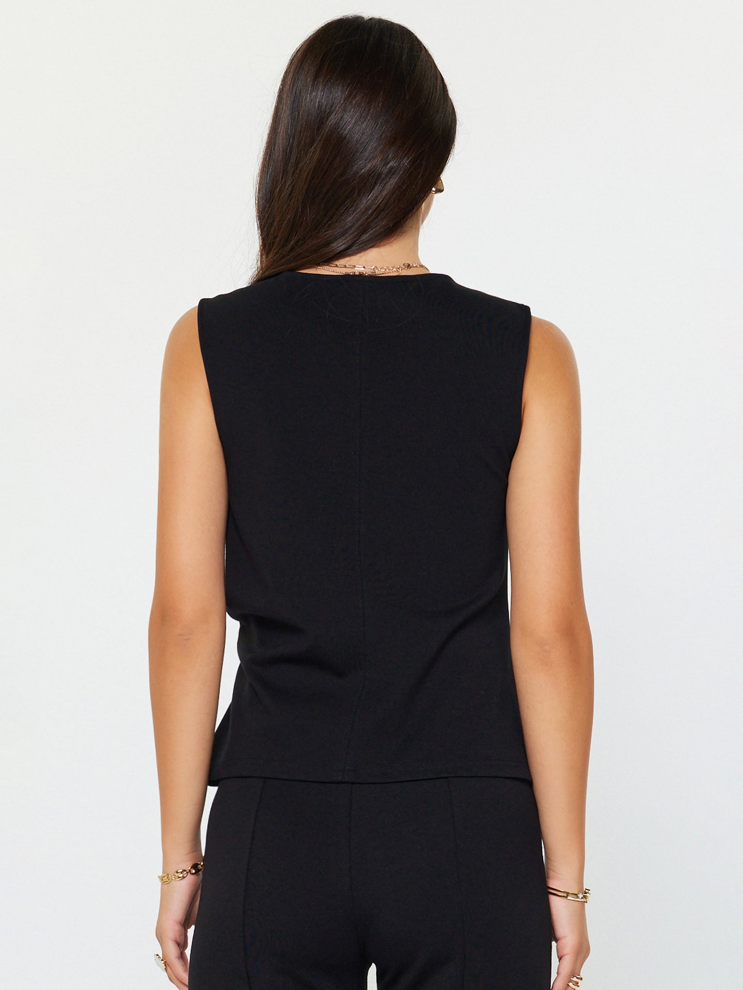 BLACK PONTE SLEEVELESS  TOP