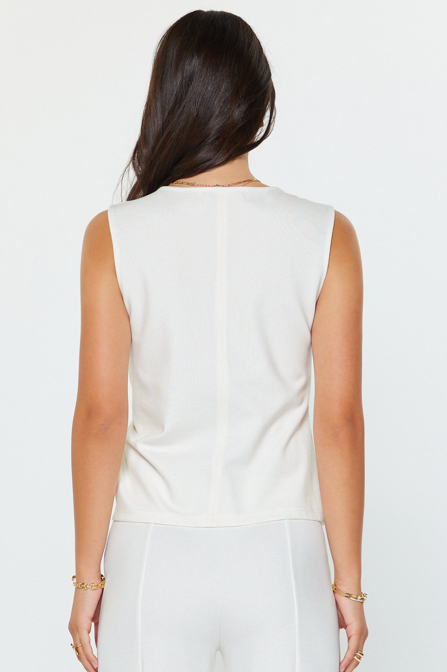 OFF WHITE  PONTE SLEEVELESS TOP