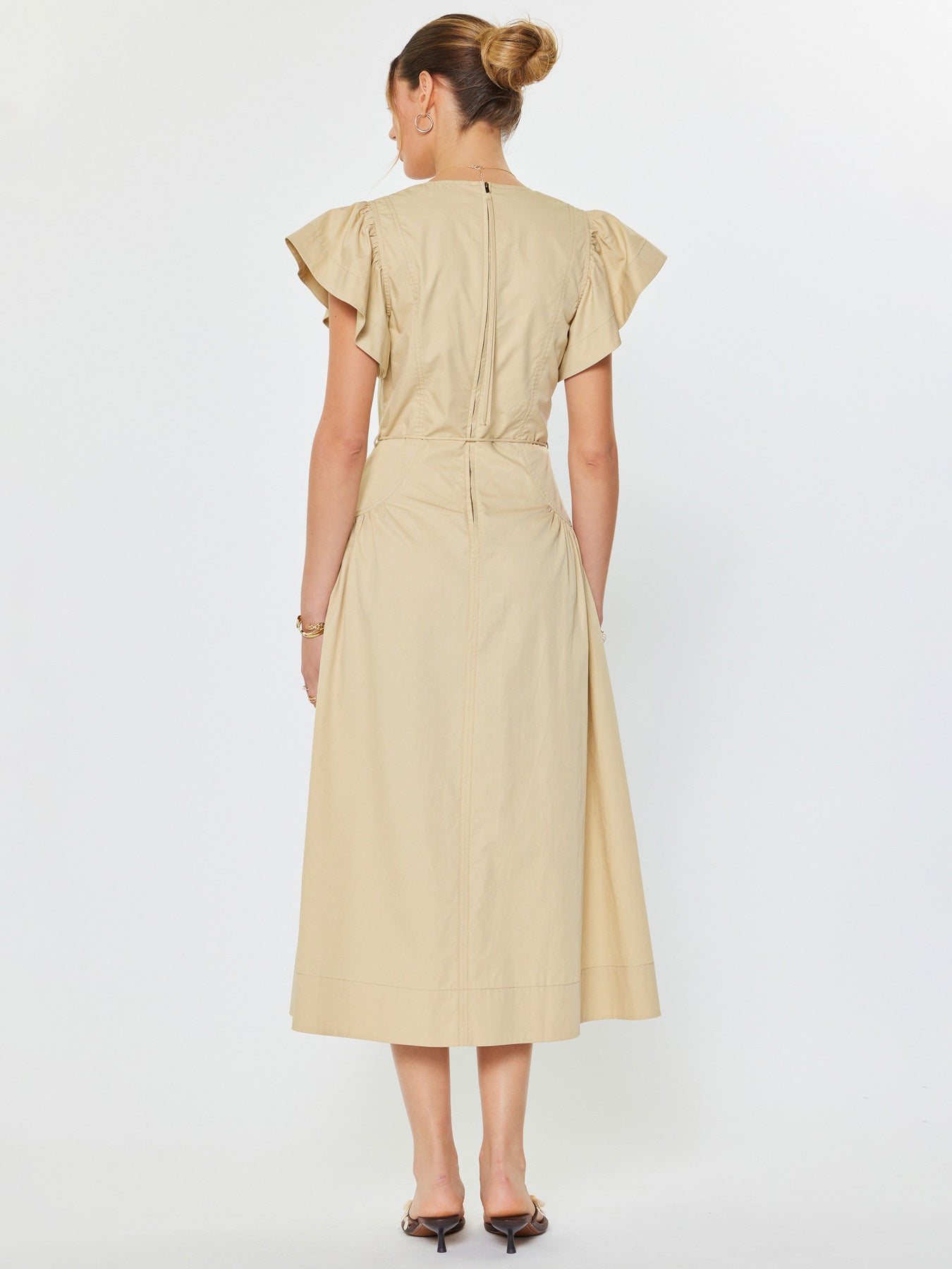 SAND FLUTTER MIDI DRESS