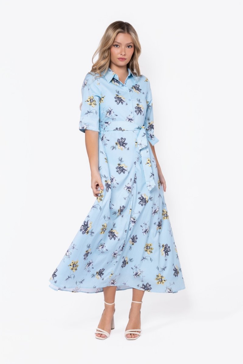 ANIKA BLUE FLOWER DRESS