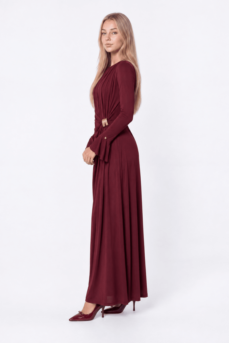 BURGUNDY PAOLINA DRESS